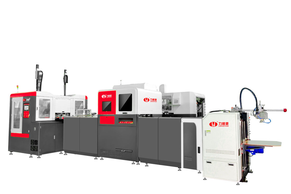 LY-HB2500CK High Speed 45pcs/min Rigid Box Making Machine with Visual Robot Arm Positioning and Dual Forming Stations