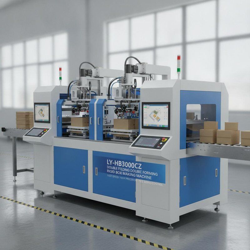 LY-HB3000CZ Double Feeding Double Forming Rigid Box Making Machine Fast Speed High Precision Full Servo Control