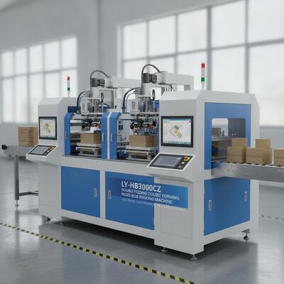 LY-HB3000CZ Double Feeding Double Forming Rigid Box Making Machine Fast Speed High Precision Full Servo Control